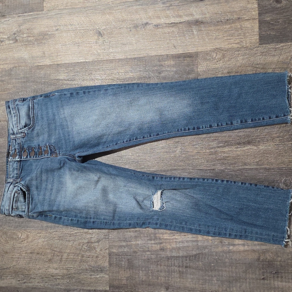Kut From the Kloth Women's Size 6 Reese High Rise Ankle Straight Leg Raw Hem